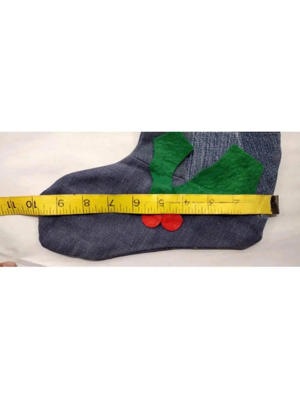 70s Christmas Denim Stocking LARGE SIZE Hippie Holiday RECYCLED JEANS
